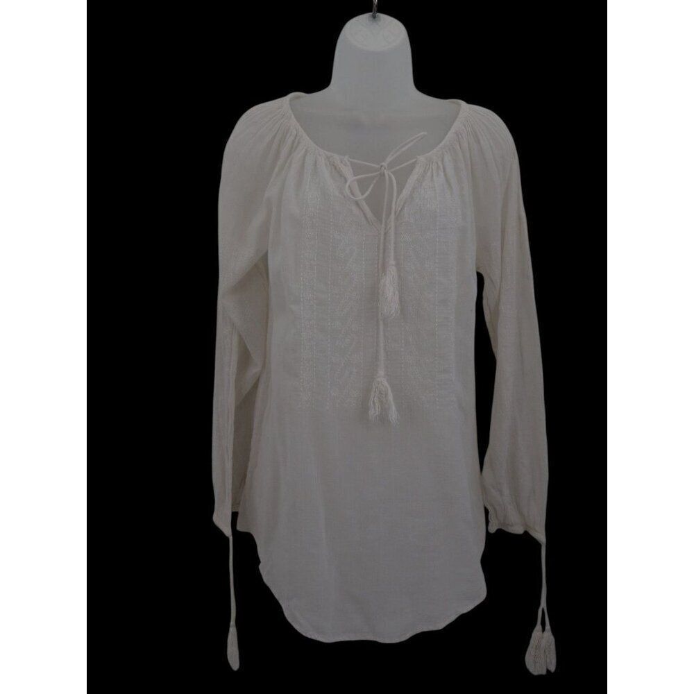 Nanette Lepore Swim Cover Up Small Boho Embroidered Tassel Tunic Resort Beach